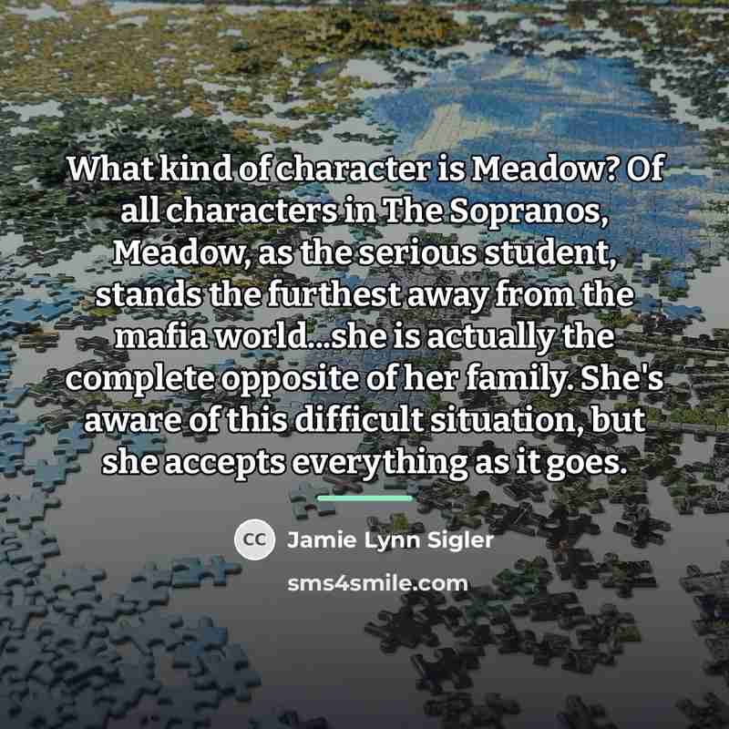 “What kind of character is Meadow? Of all characters in…” quote by Jamie Lynn Sigler