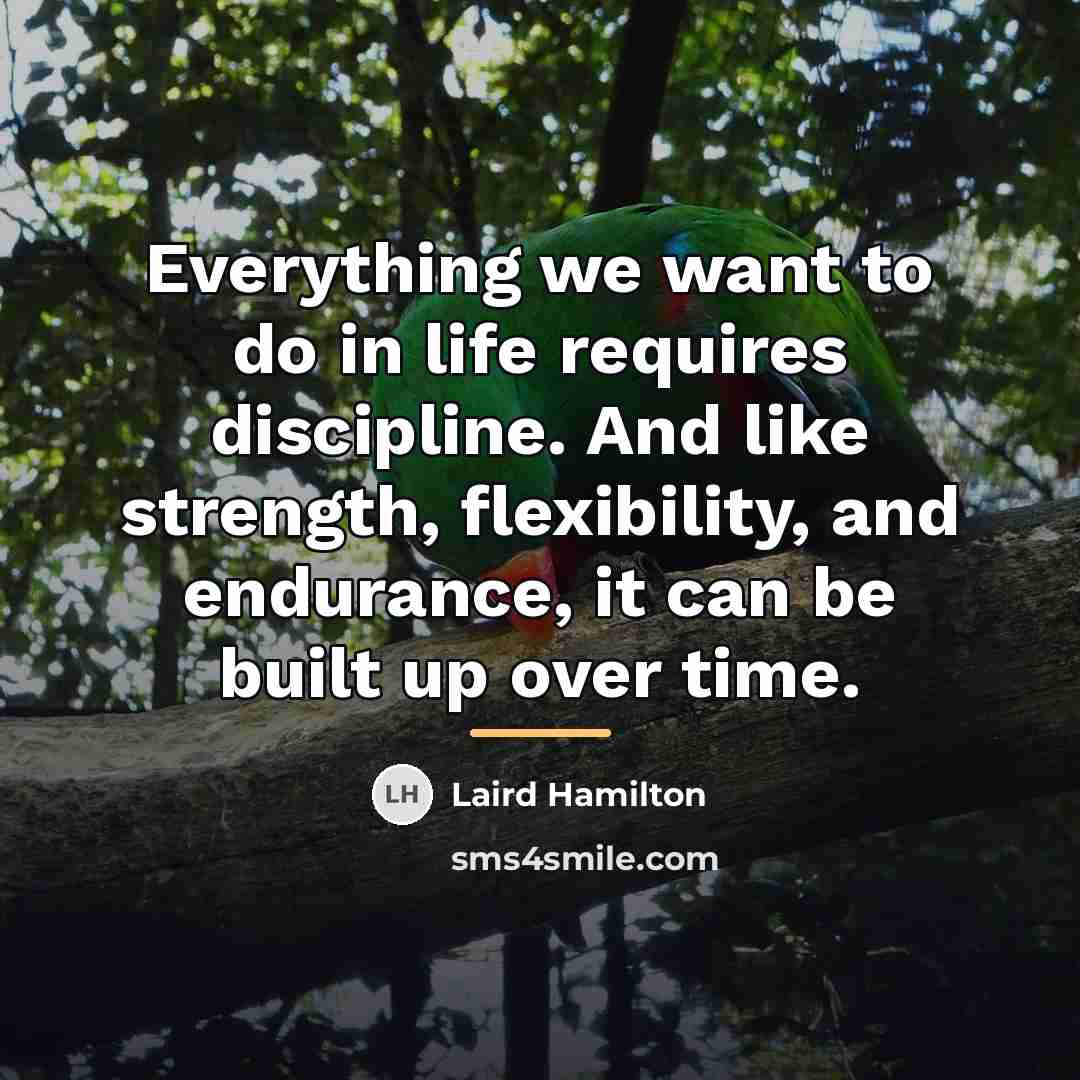 “Everything we want to do in life requires discipline. And…” quote by Laird Hamilton