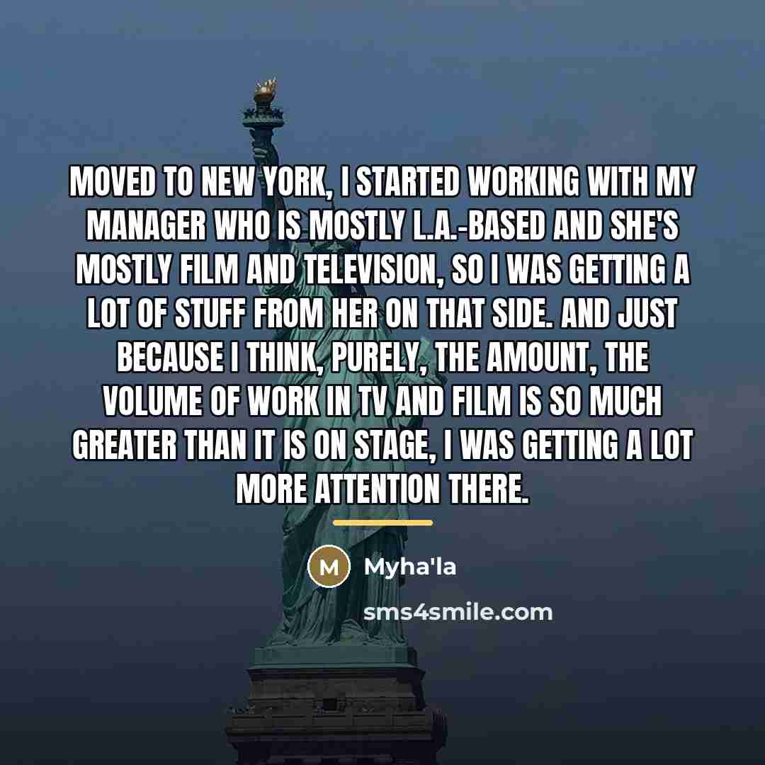 “Moved to New York, I started working with my manager…” quote by Myha'la