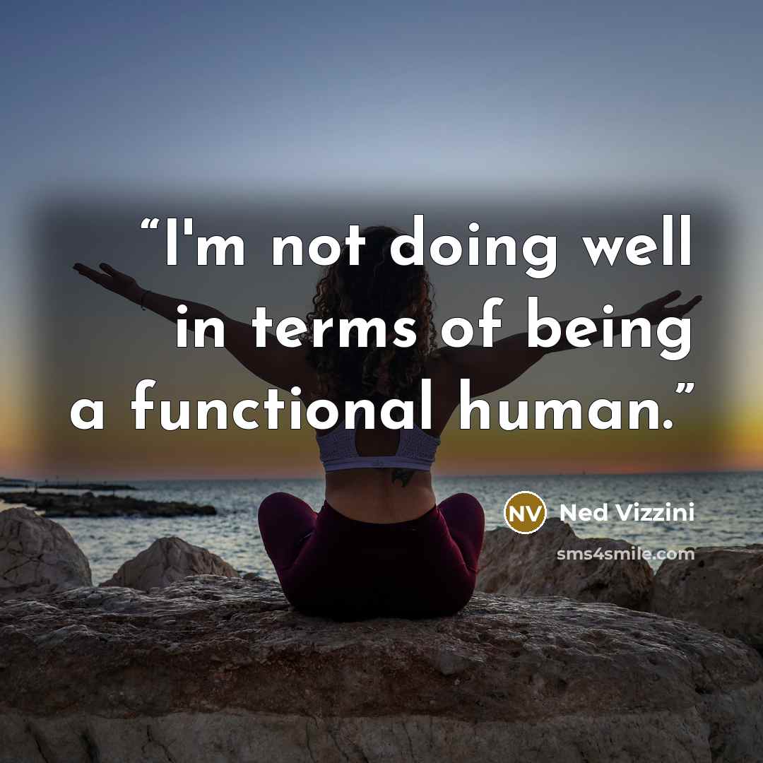“I'm not doing well in terms of being a functional human.” quote by Ned Vizzini