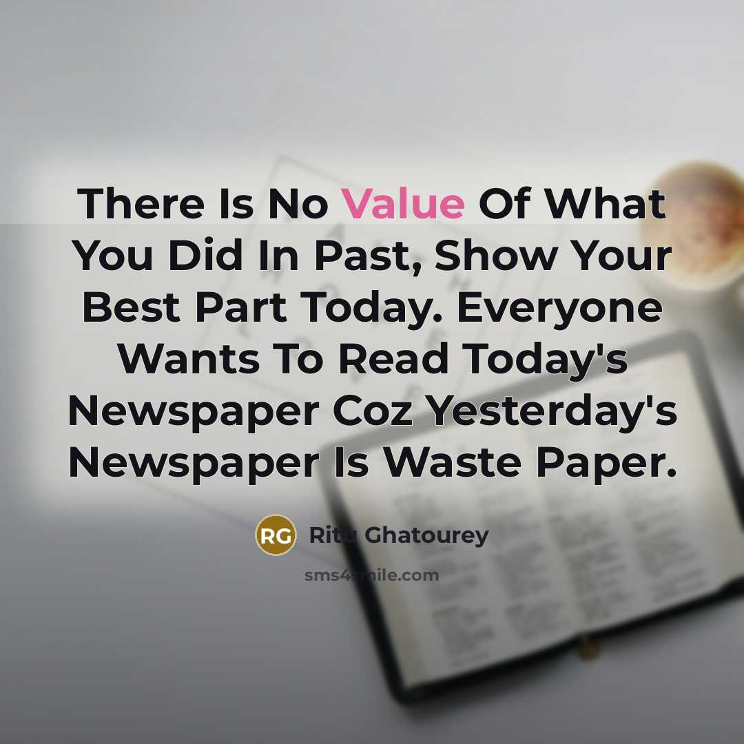 “There Is No Value Of What You Did In Past,…” quote by Ritu Ghatourey