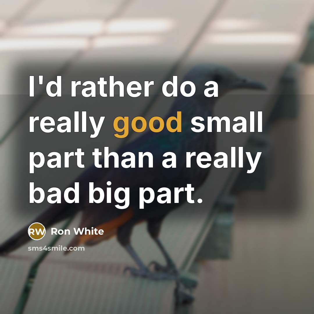 “I'd rather do a really good small part than a…” quote by Ron White