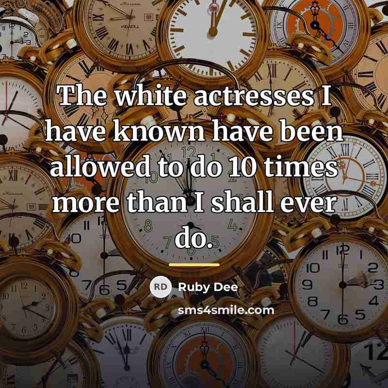 “The white actresses I have known have been allowed to…” quote by Ruby Dee