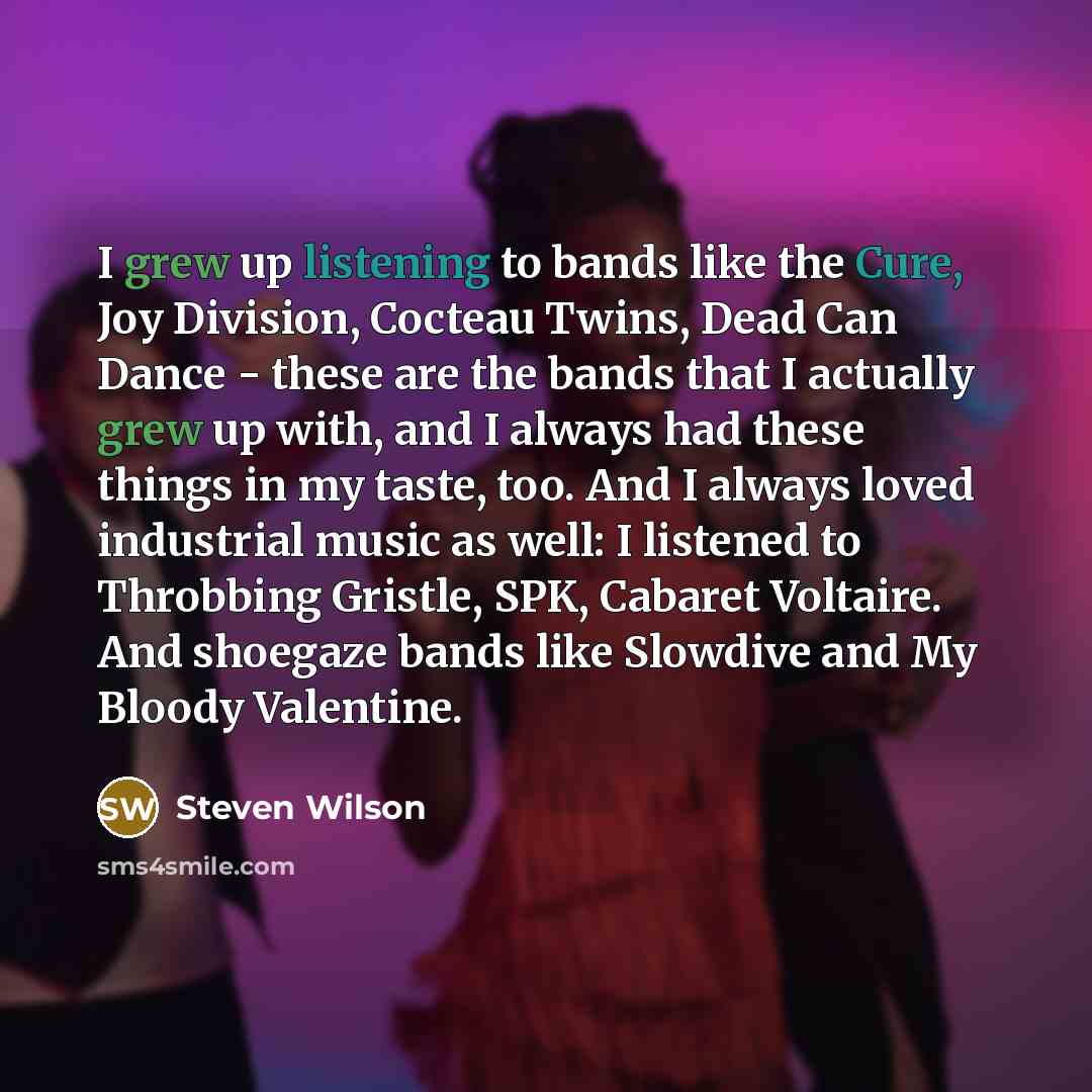 “I grew up listening to bands like the Cure, Joy…” quote by Steven Wilson