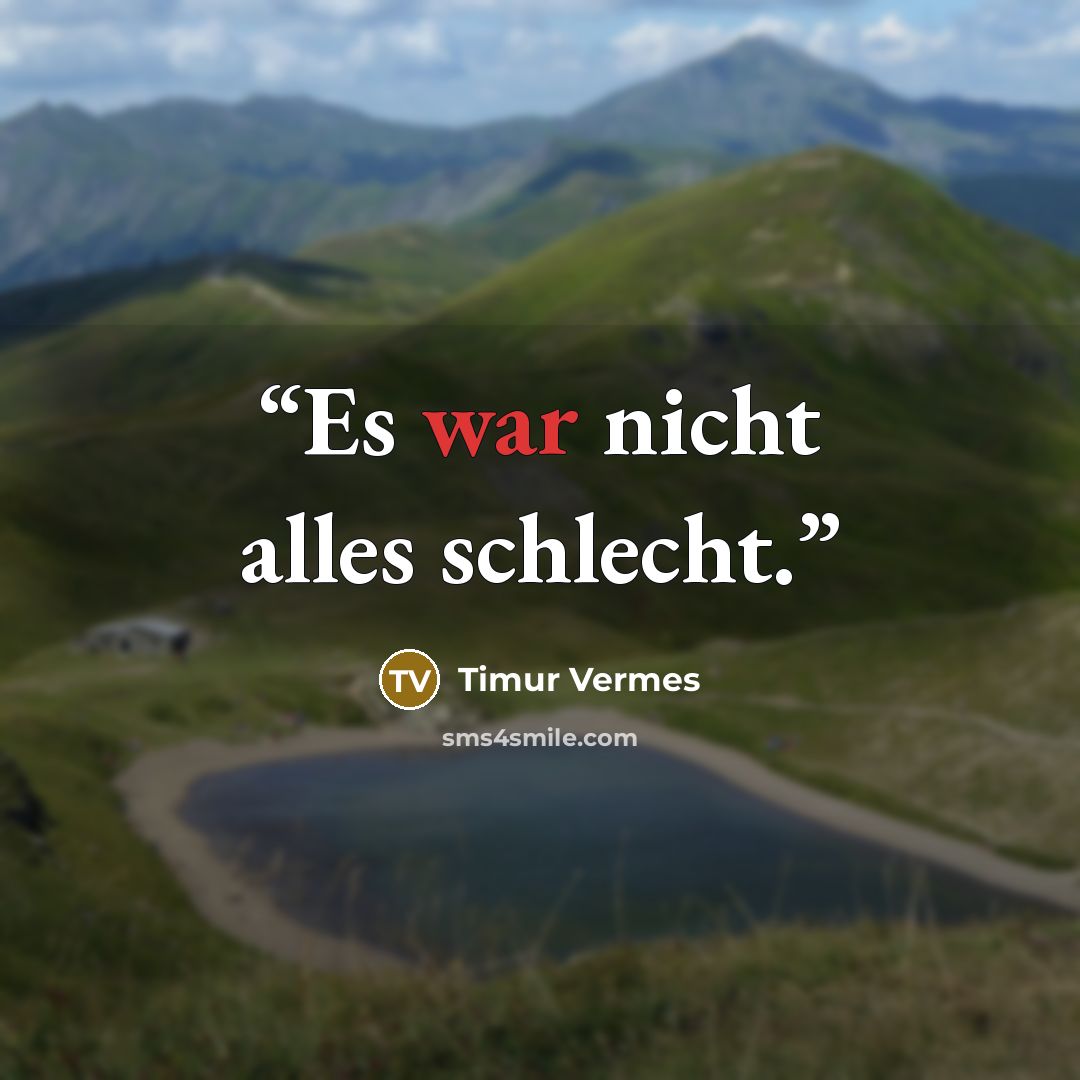 “Es war nicht alles schlecht.” quote by Timur Vermes
