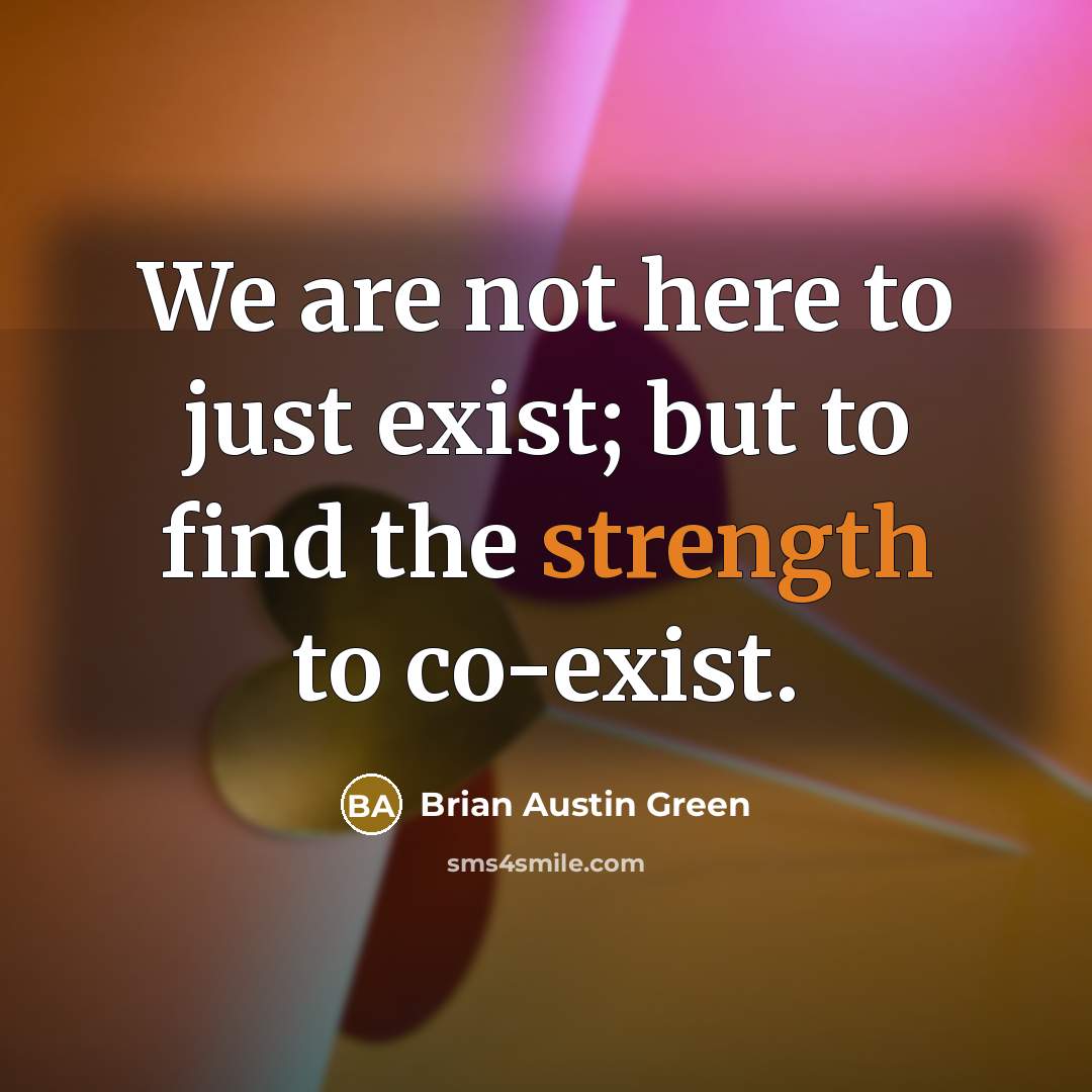 “We are not here to just exist; but to find…” quote by Brian Austin Green