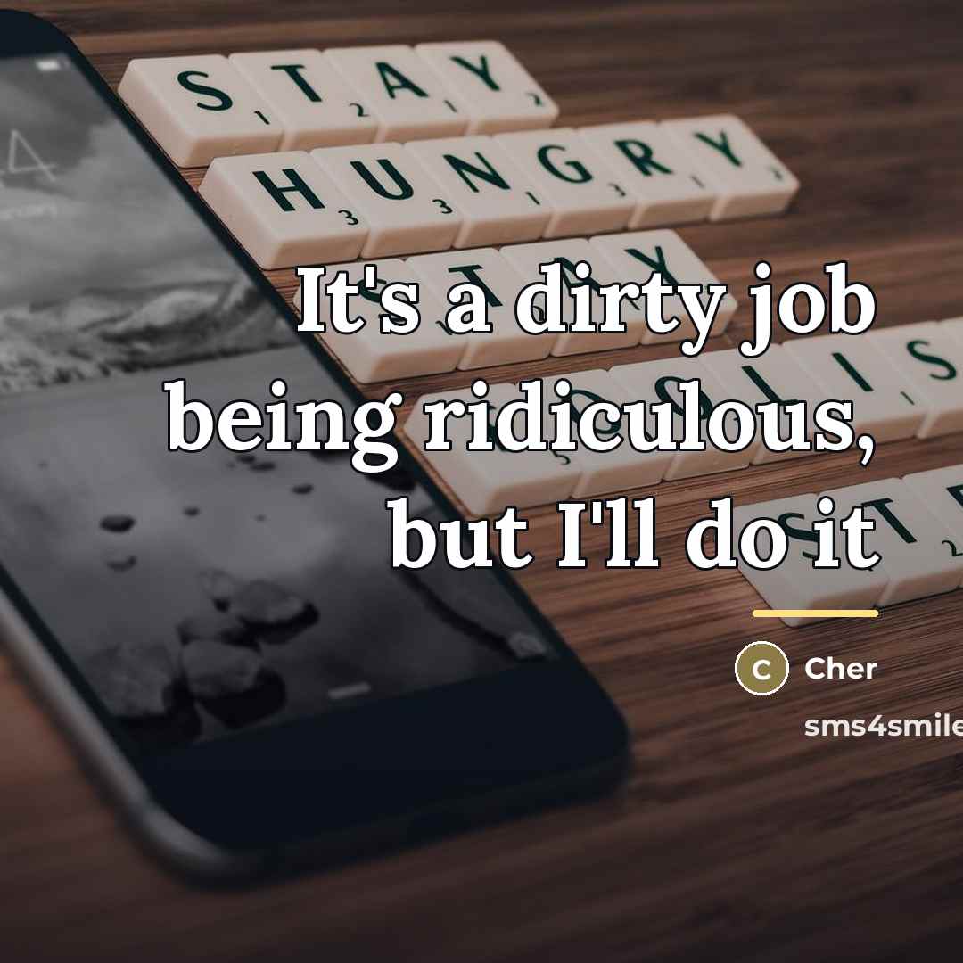 “It's a dirty job being ridiculous, but I'll do it…” quote by Cher
