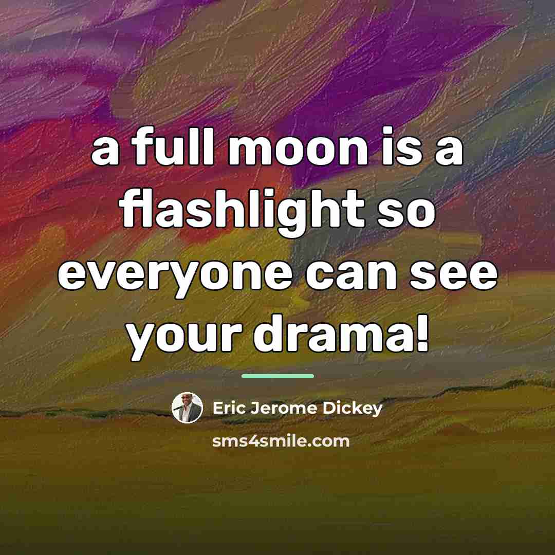 “a full moon is a flashlight so everyone can see…” quote by Eric Jerome Dickey