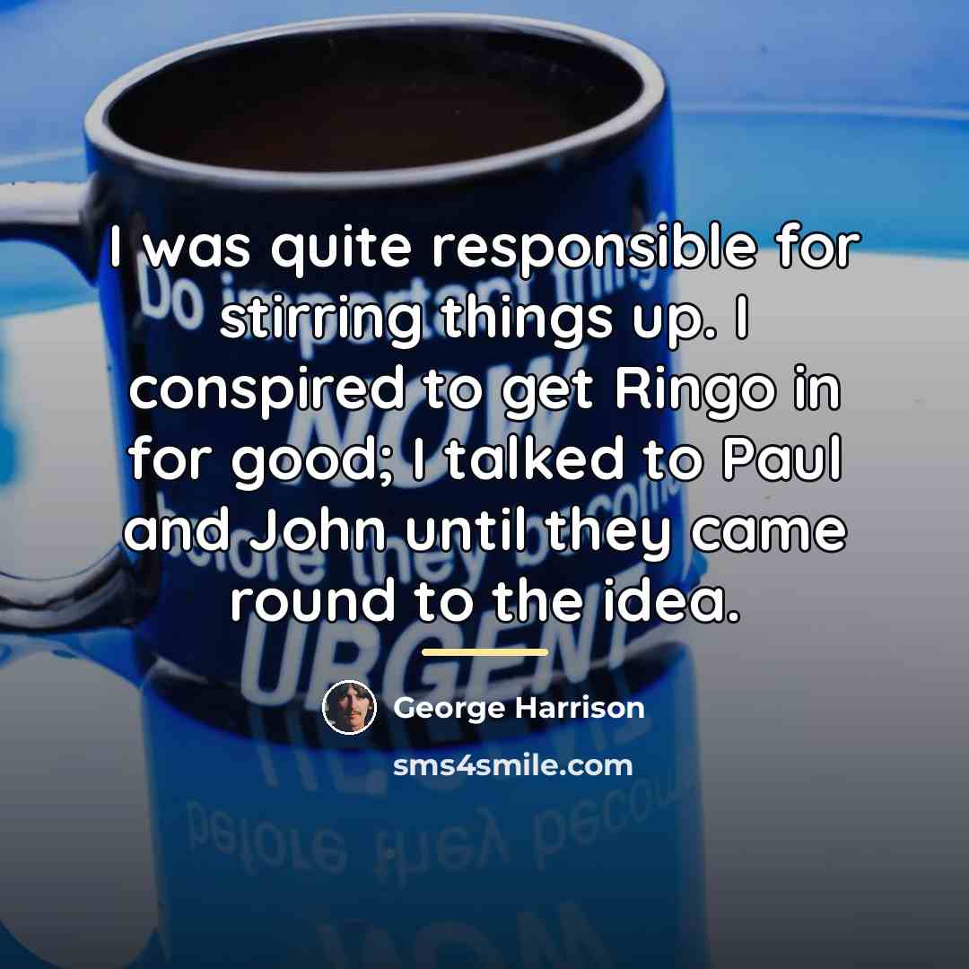 “I was quite responsible for stirring things up. I conspired…” quote by George Harrison