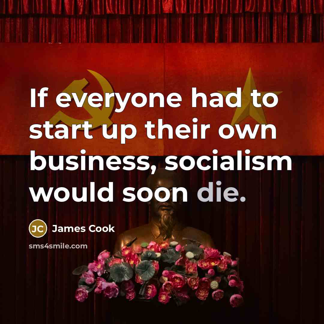 “If everyone had to start up their own business, socialism…” quote by James Cook