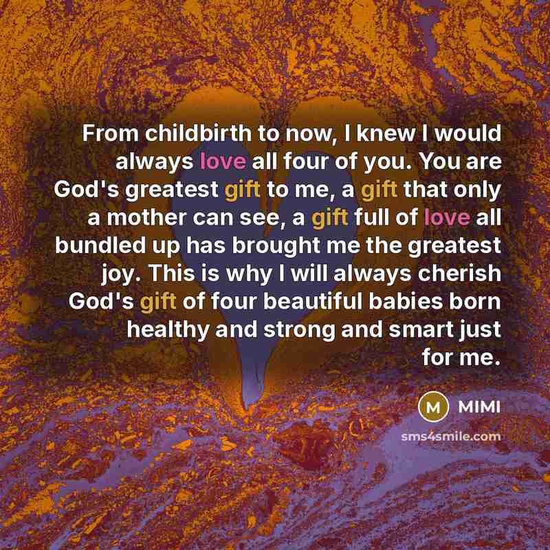 “From childbirth to now, I knew I would always love…” quote by MIMI