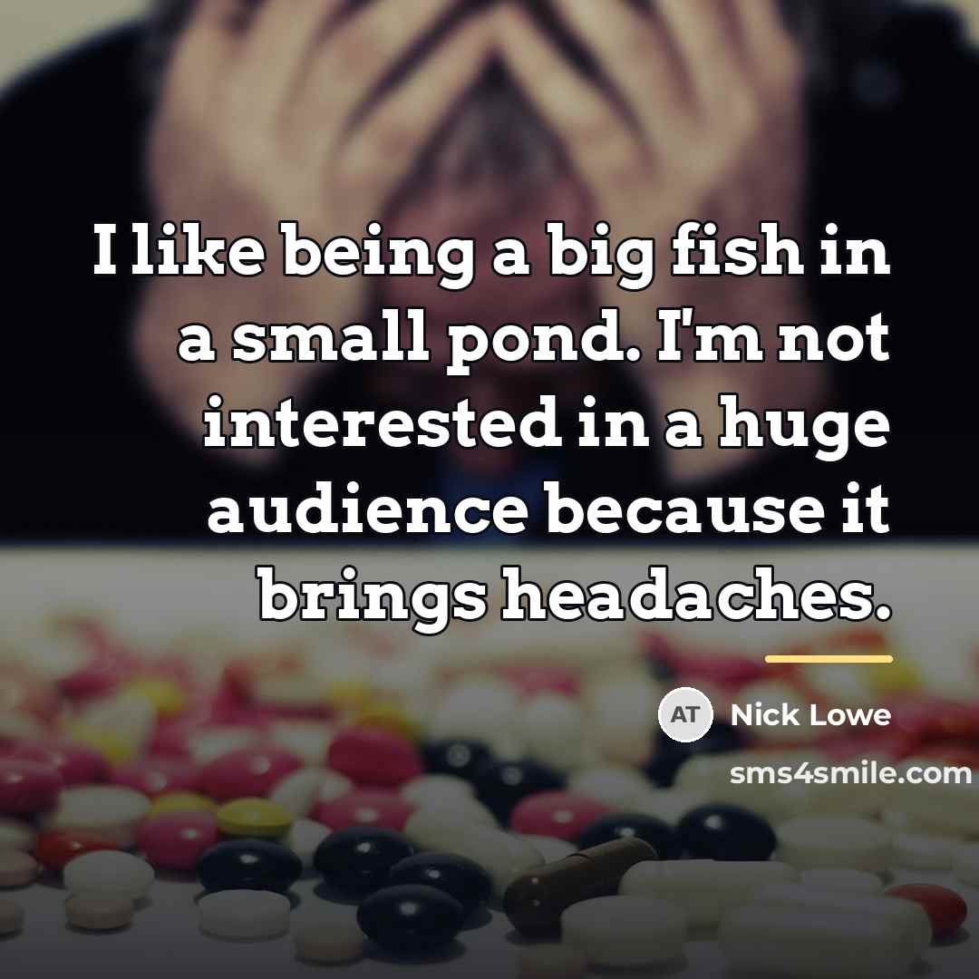 “I like being a big fish in a small pond.…” quote by Nick Lowe