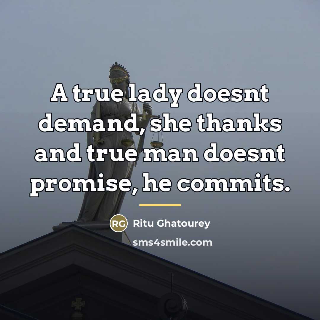 “A true lady doesnt demand, she thanks and true man…” quote by Ritu Ghatourey
