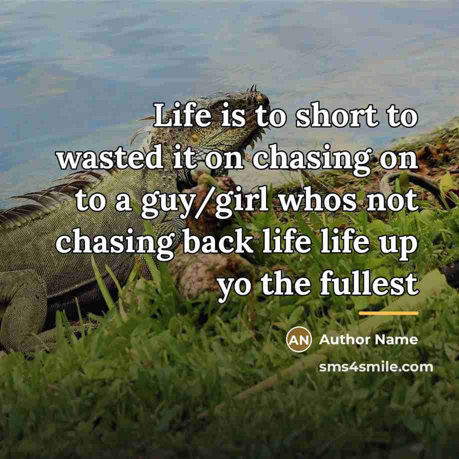 “Life is to short to wasted it on chasing on…” quote by Author Name