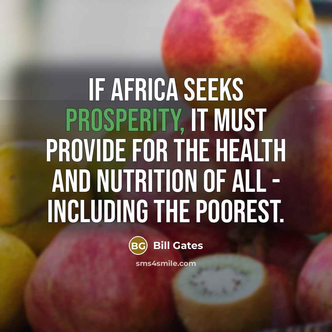 “If Africa seeks prosperity, it must provide for the health…” quote by Bill Gates