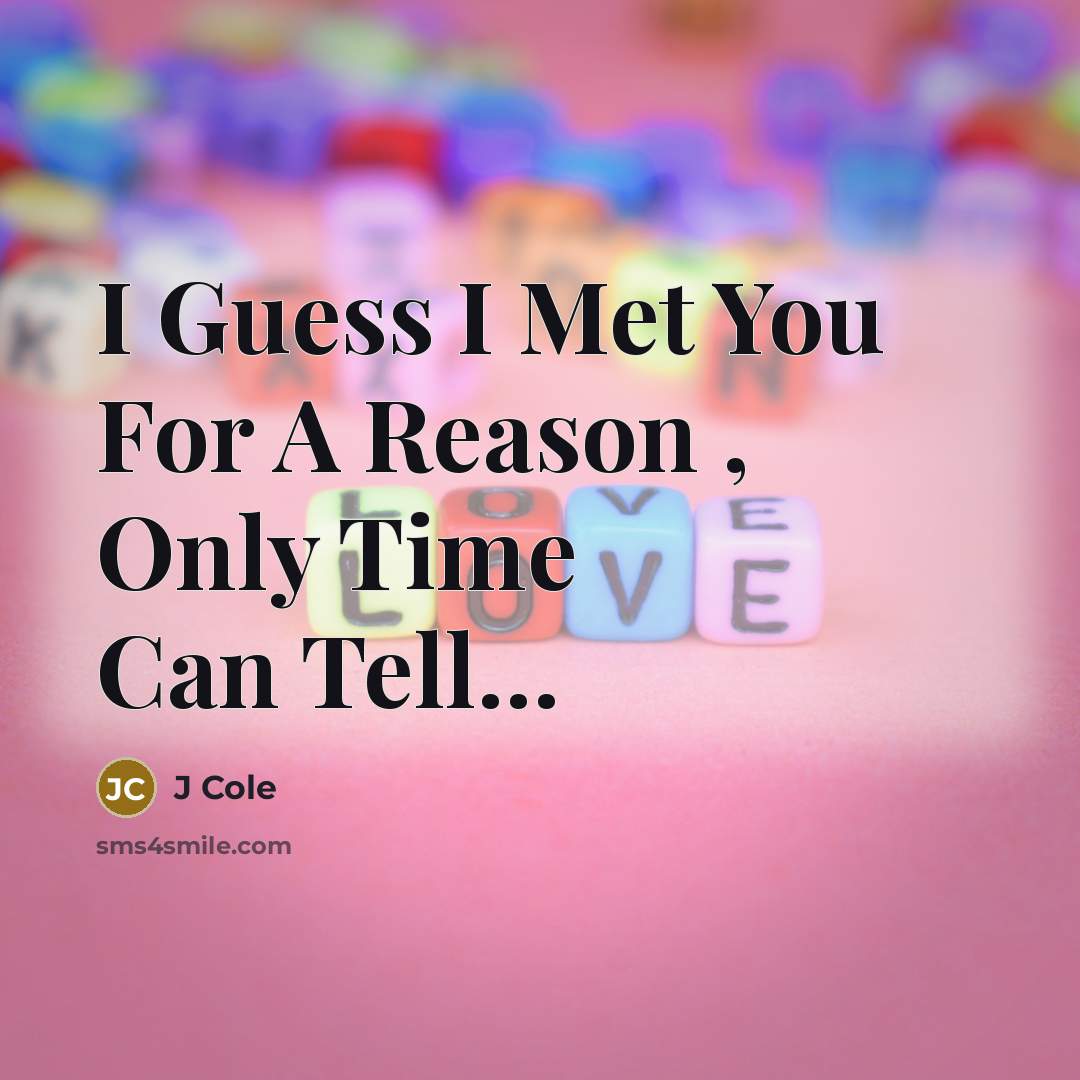 “I Guess I Met You For A Reason , Only…” quote by J Cole