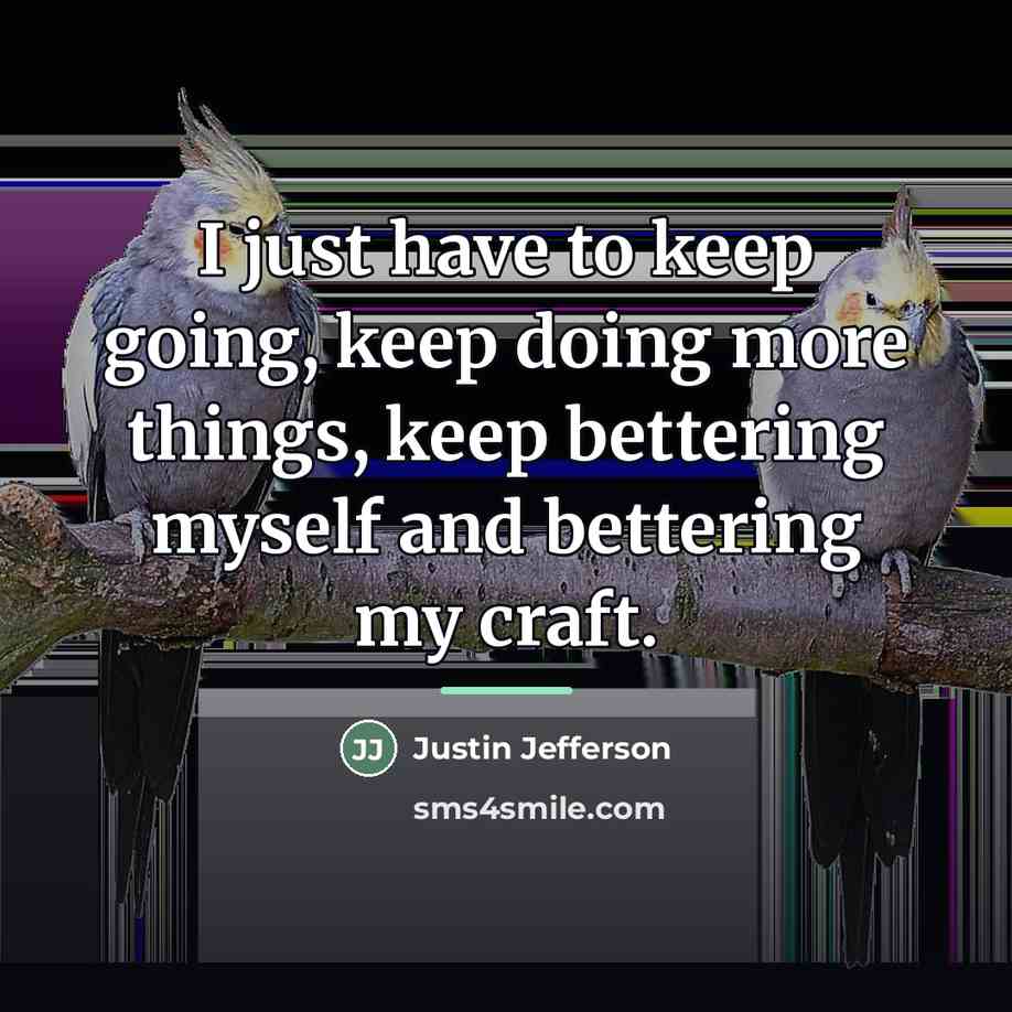 “I just have to keep going, keep doing more things,…” quote by Justin Jefferson