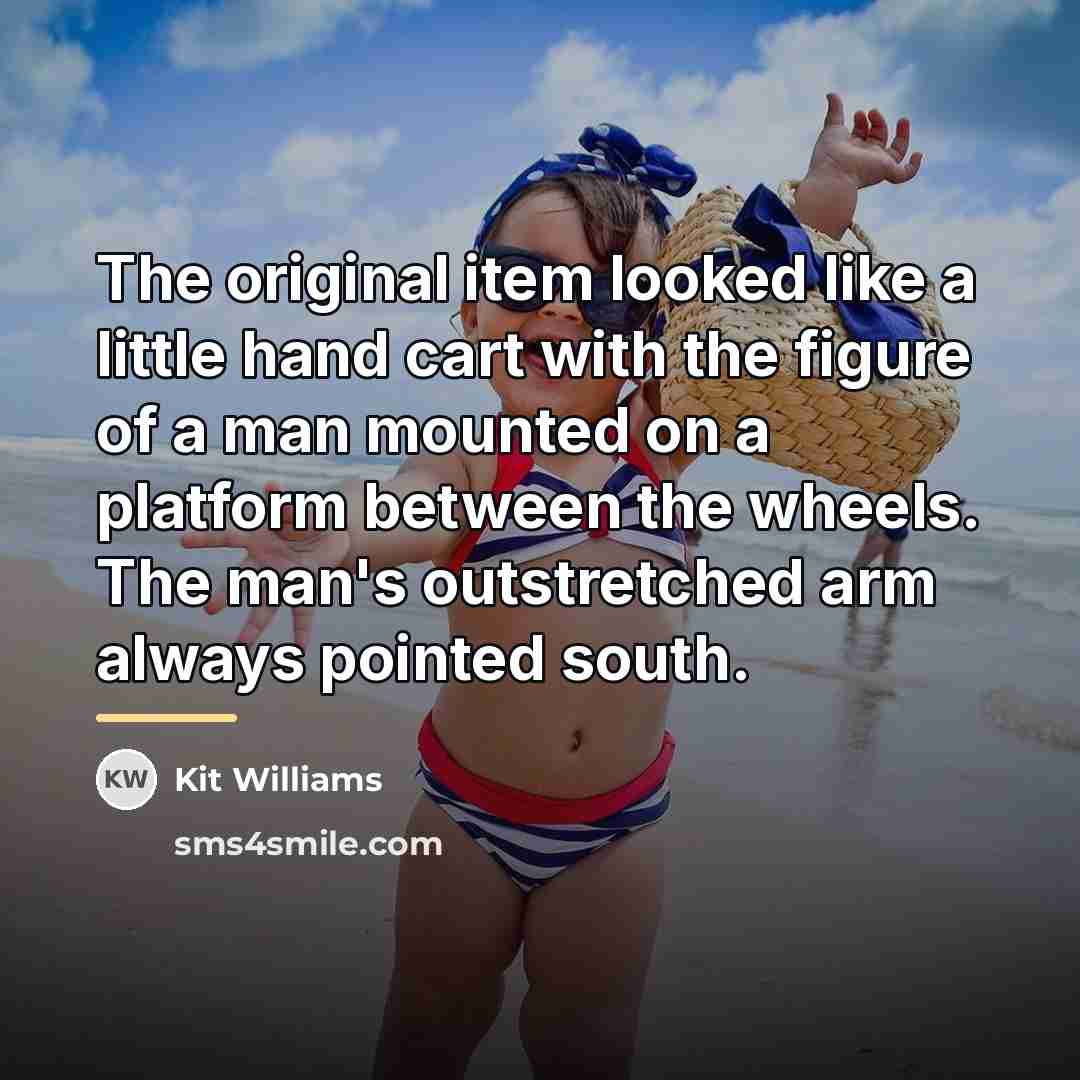 “The original item looked like a little hand cart with…” quote by Kit Williams