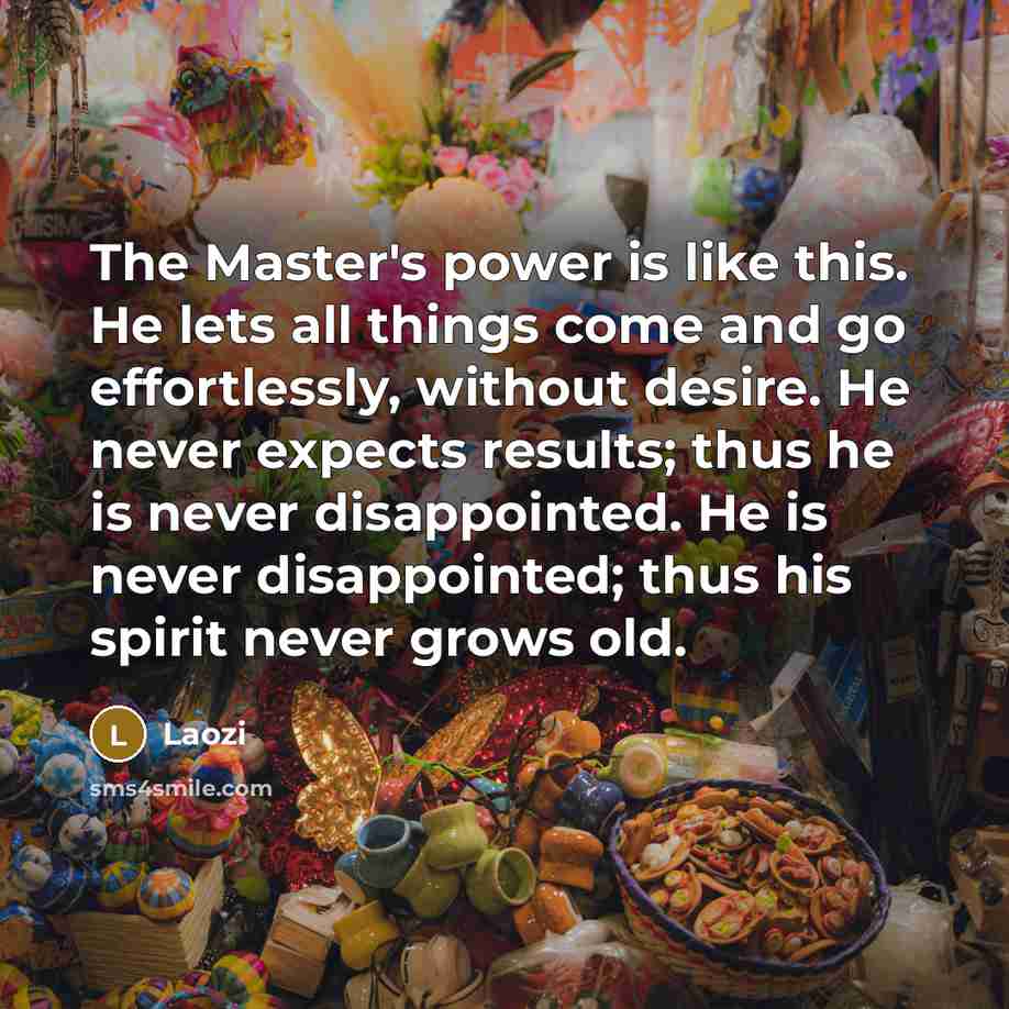 “The Master's power is like this. He lets all things…” quote by Laozi