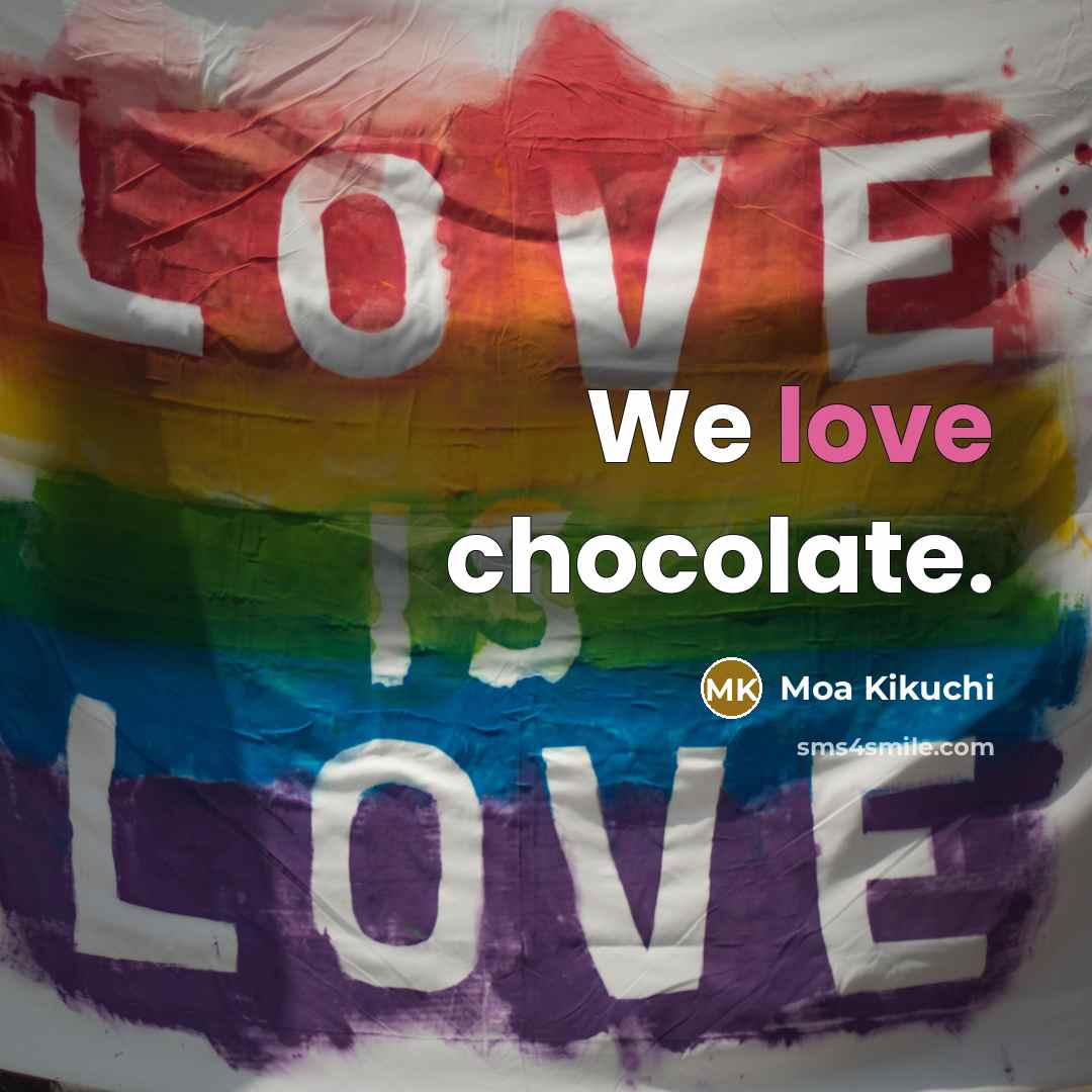 “We love chocolate.…” quote by Moa Kikuchi