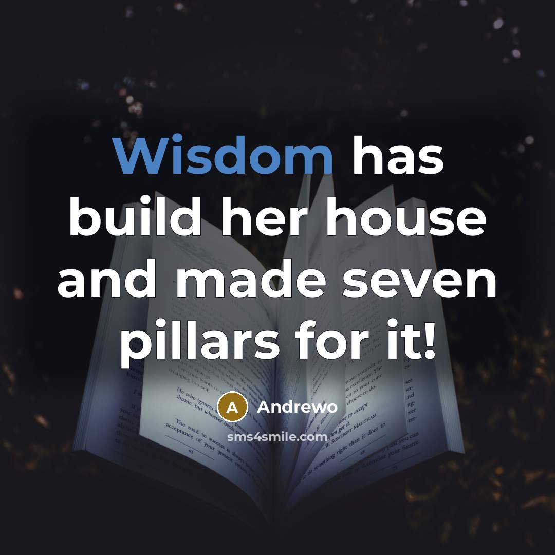 “Wisdom has build her house and made seven pillars for it!” quote by Andrewo