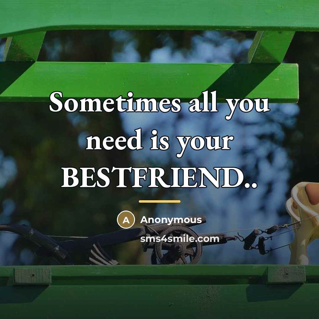 “Sometimes all you need is your BESTFRIEND..…” quote by Anonymous