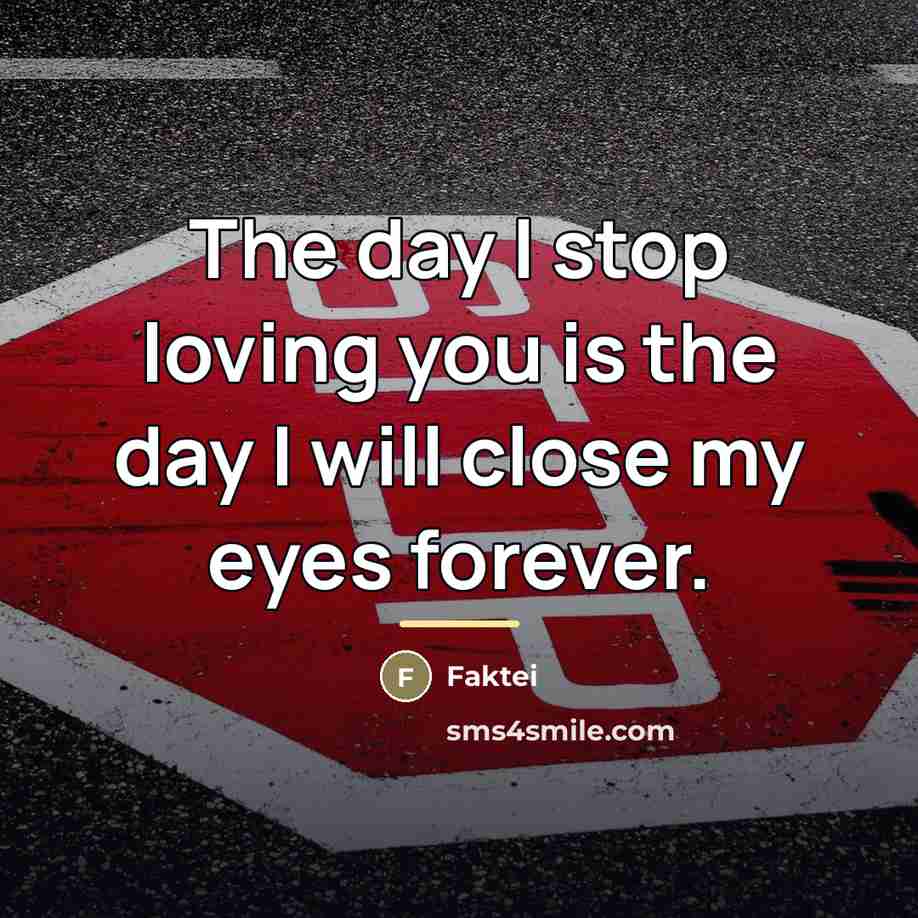 “The day I stop loving you is the day I…” quote by Faktei