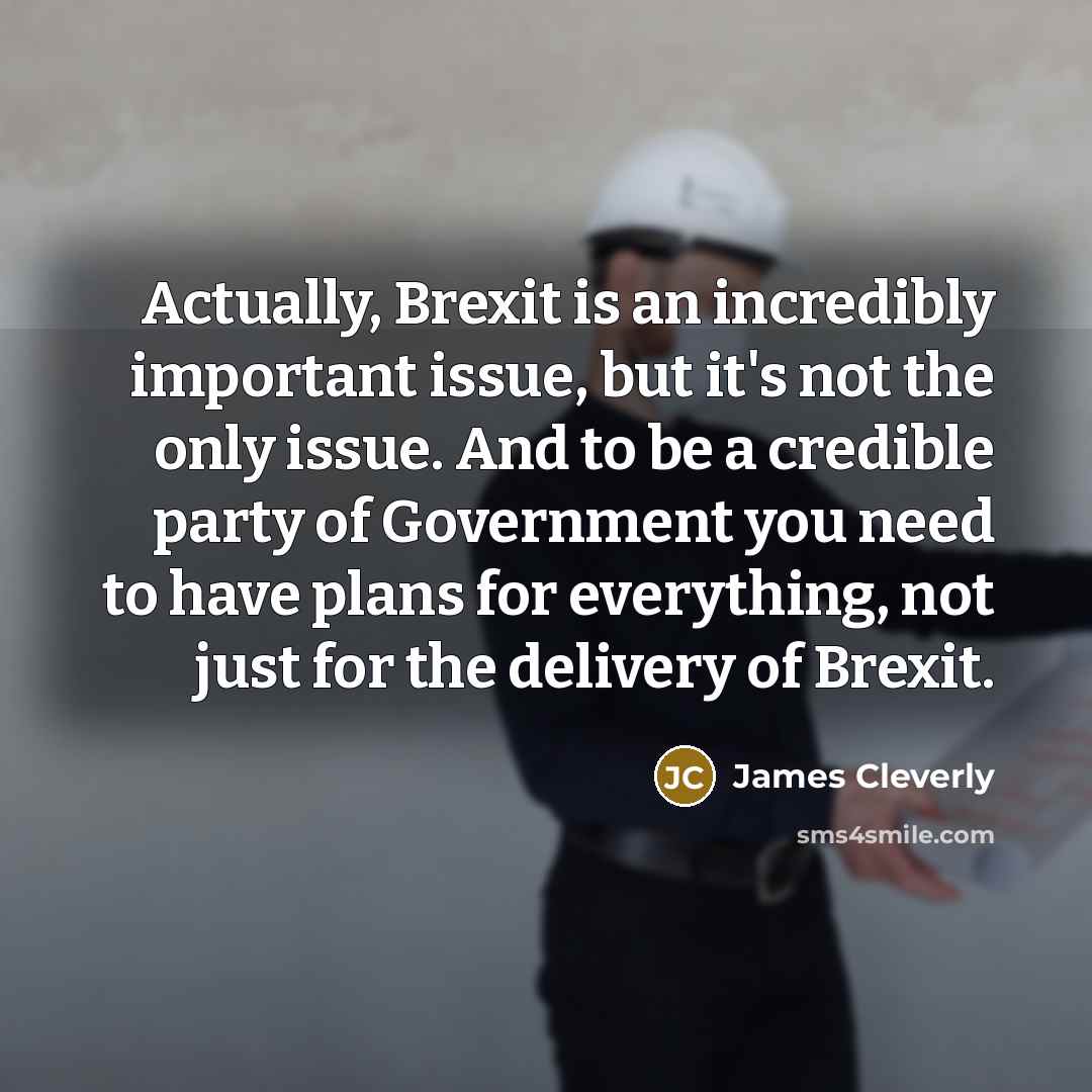 “Actually, Brexit is an incredibly important issue, but it's not…” quote by James Cleverly