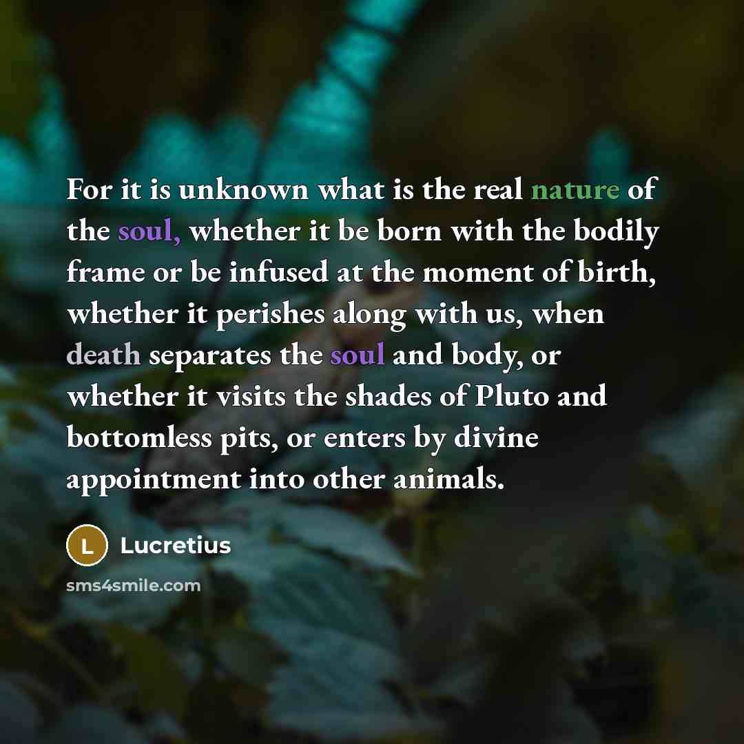 “For it is unknown what is the real nature of…” quote by Lucretius