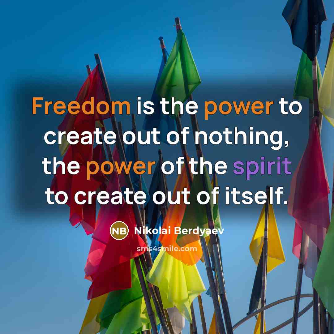“Freedom is the power to create out of nothing, the…” quote by Nikolai Berdyaev