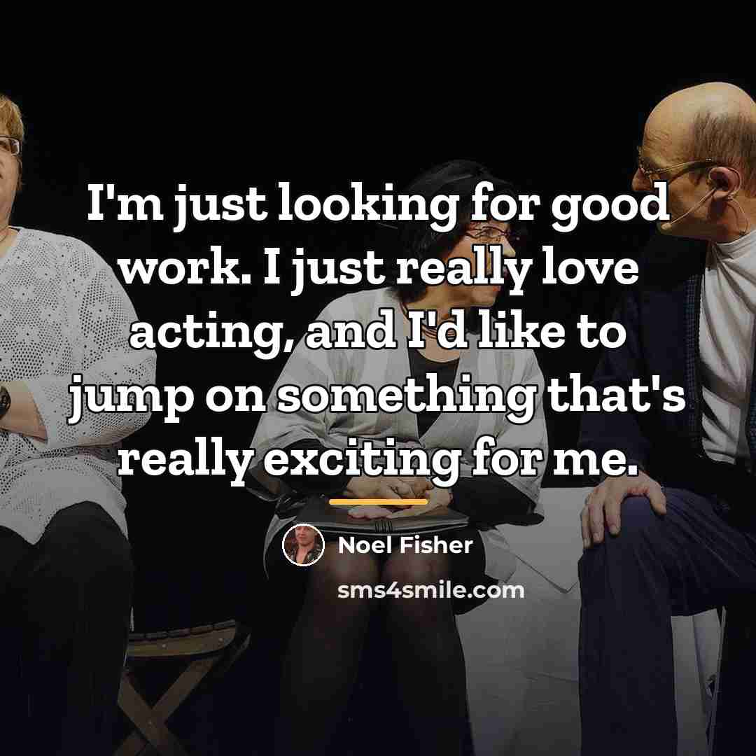 “I'm just looking for good work. I just really love…” quote by Noel Fisher