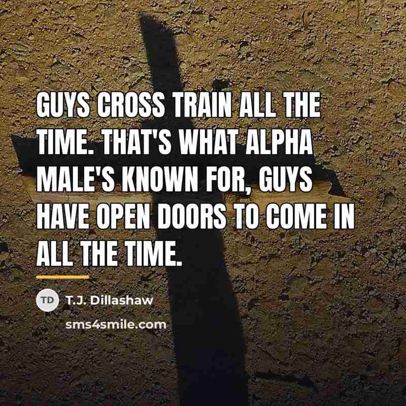 “Guys cross train all the time. That's what Alpha Male's…” quote by T.J. Dillashaw