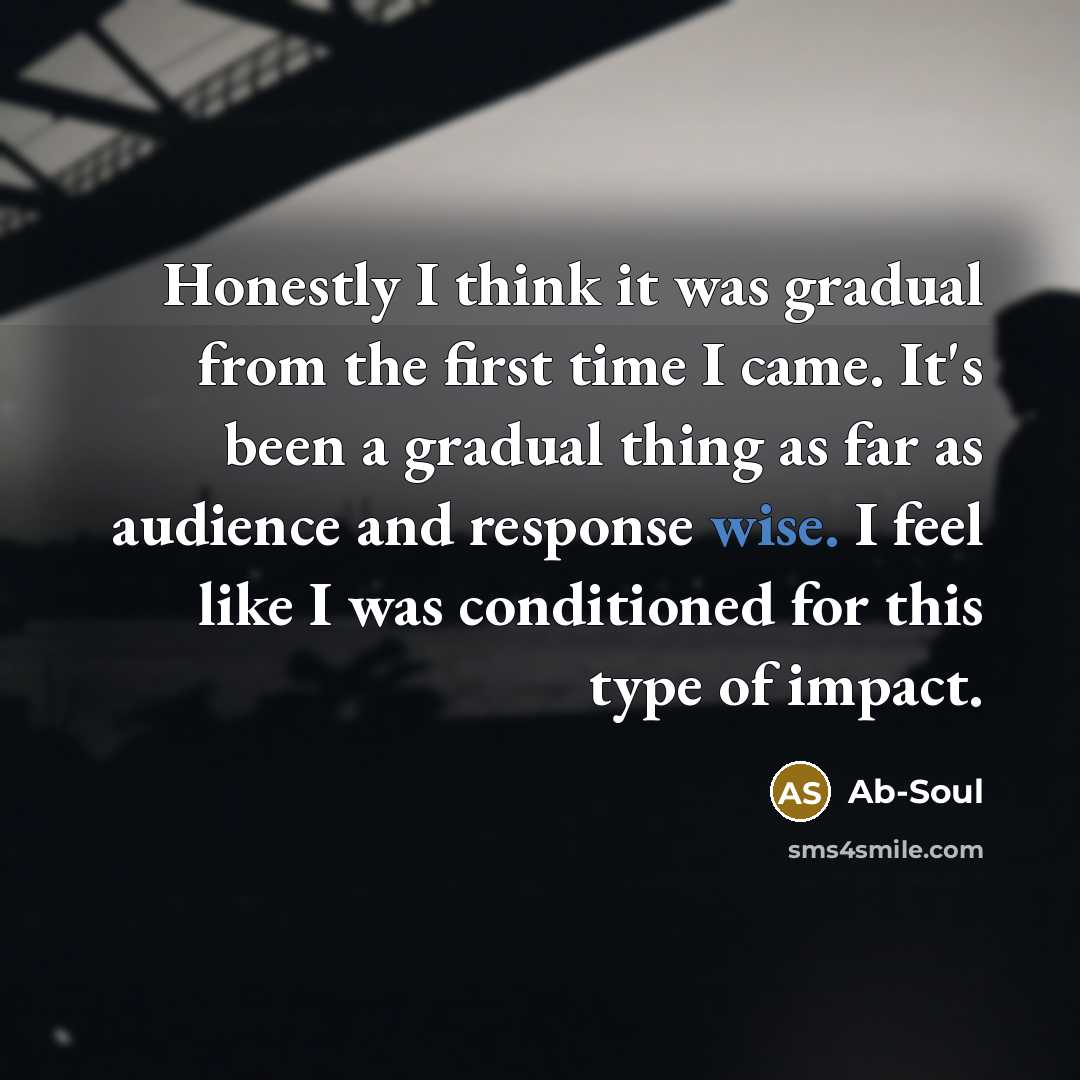 “Honestly I think it was gradual from the first time…” quote by Ab-Soul