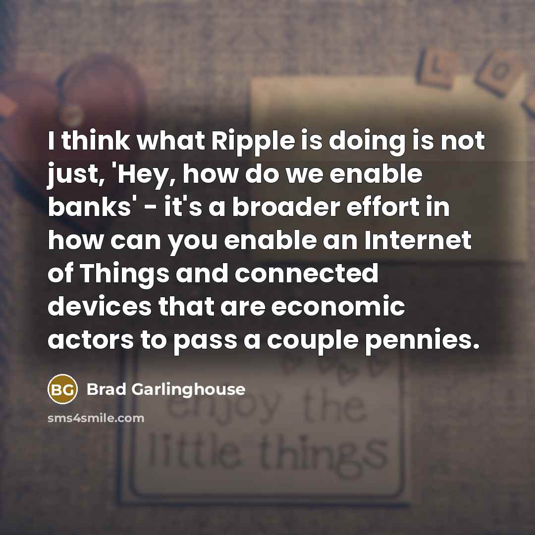 “I think what Ripple is doing is not just, 'Hey,…” quote by Brad Garlinghouse