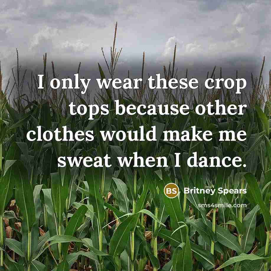 “I only wear these crop tops because other clothes would…” quote by Britney Spears