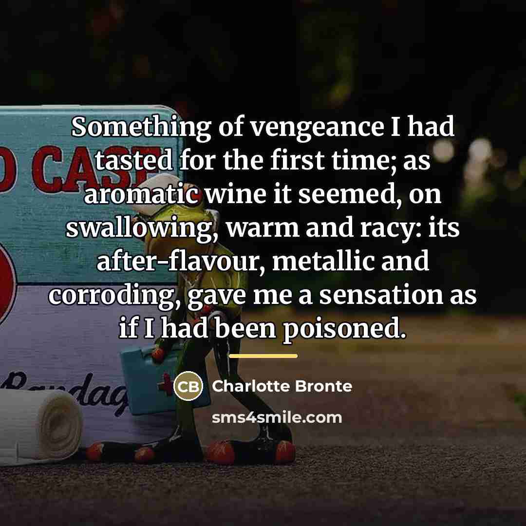 “Something of vengeance I had tasted for the first time;…” quote by Charlotte Bronte