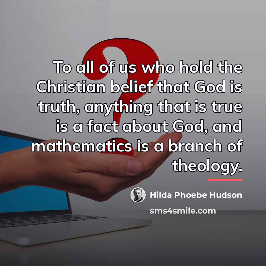 “To all of us who hold the Christian belief that…” quote by Hilda Phoebe Hudson