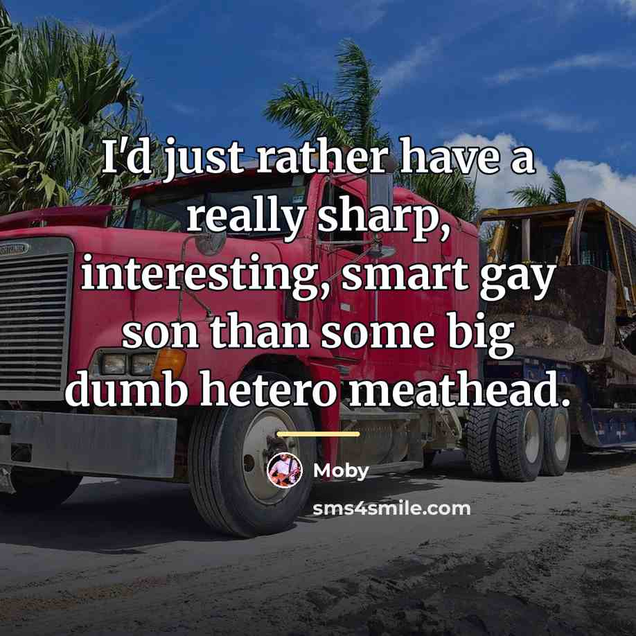 “I'd just rather have a really sharp, interesting, smart gay…” quote by Moby