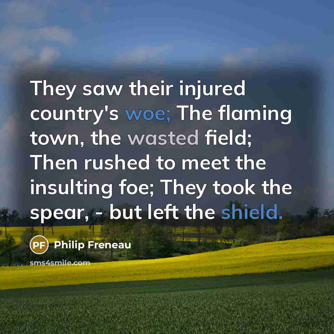 “They saw their injured country's woe; The flaming town, the…” quote by Philip Freneau