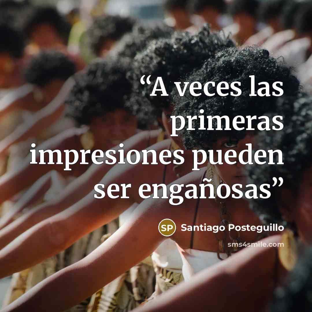 “A veces las primeras impresiones pueden ser engañosas” quote by Santiago Posteguillo