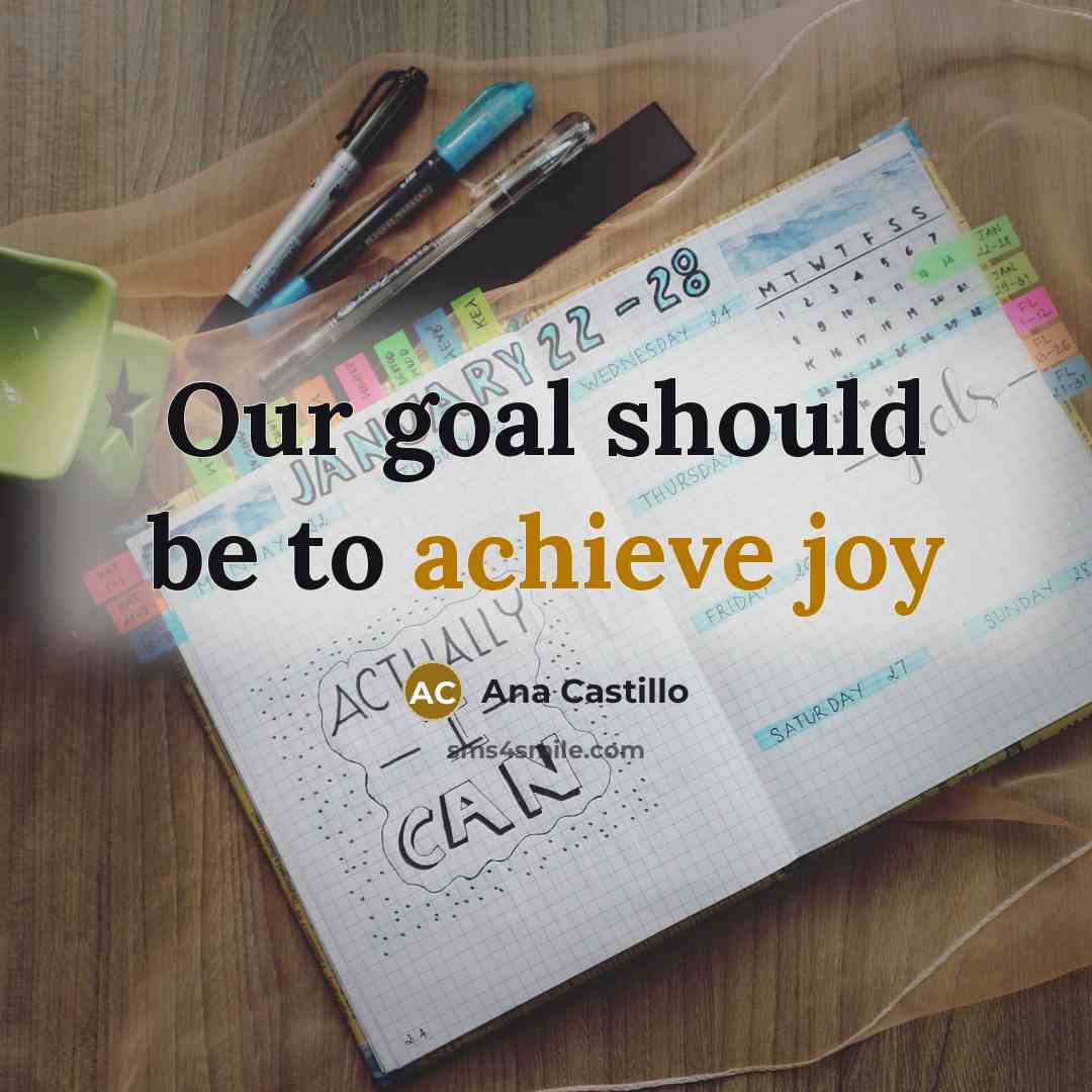 “Our goal should be to achieve joy…” quote by Ana Castillo