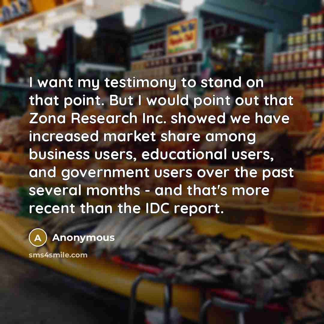 “I want my testimony to stand on that point. But…” quote by Anonymous