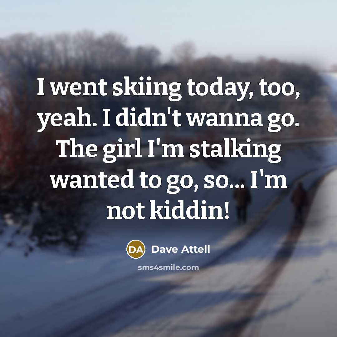 “I went skiing today, too, yeah. I didn't wanna go.…” quote by Dave Attell