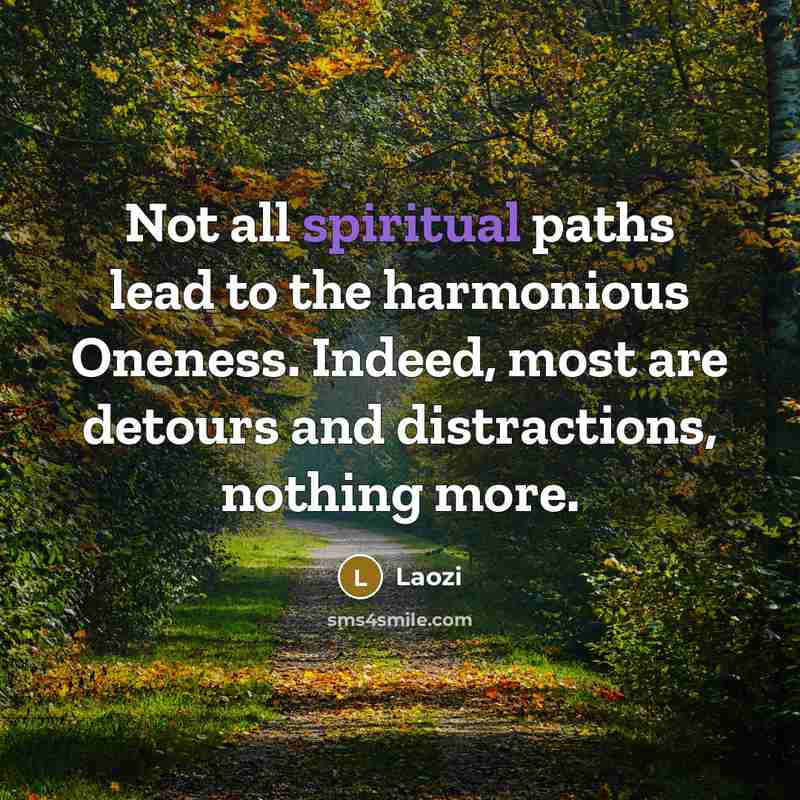 “Not all spiritual paths lead to the harmonious Oneness. Indeed,…” quote by Laozi