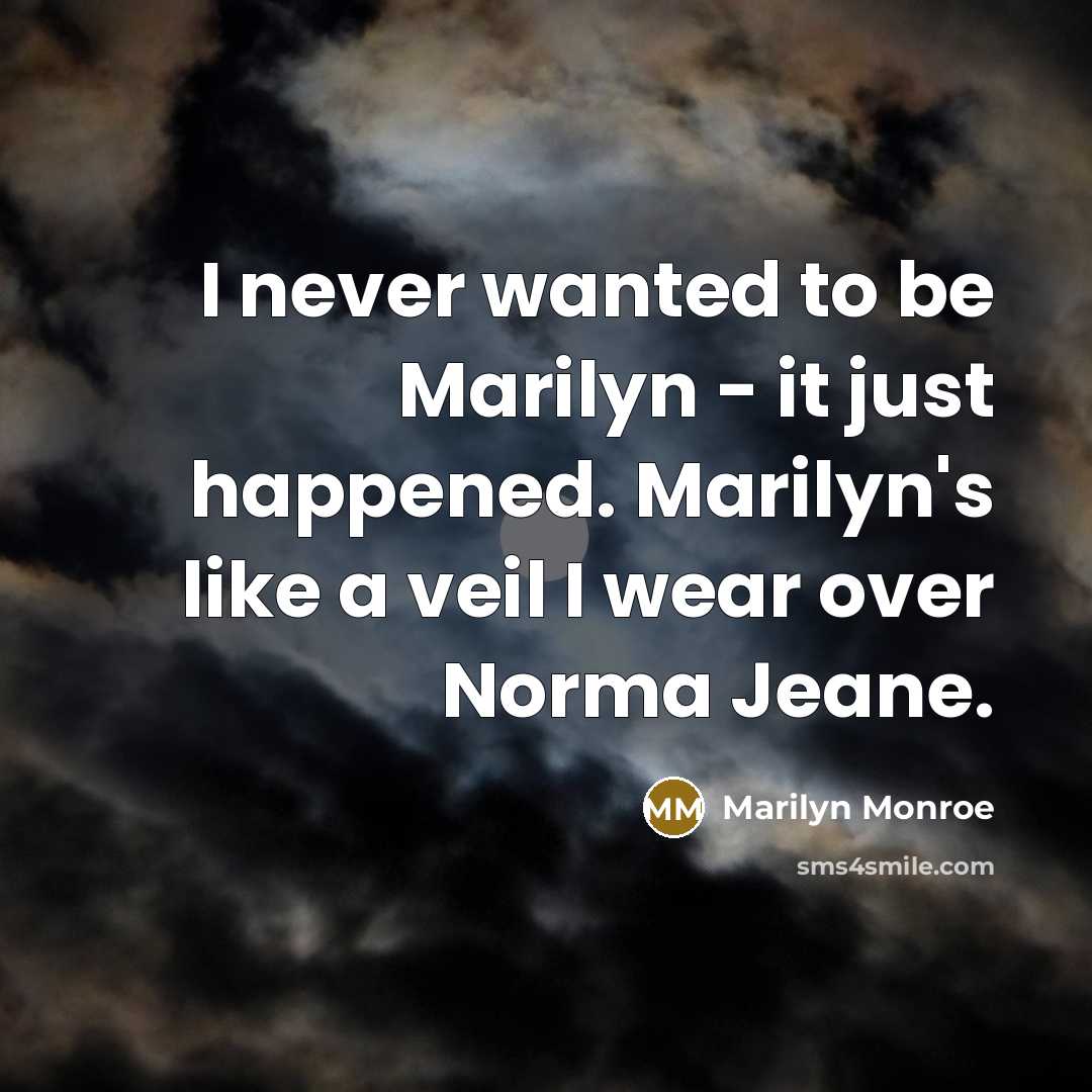 “I never wanted to be Marilyn - it just happened.…” quote by Marilyn Monroe