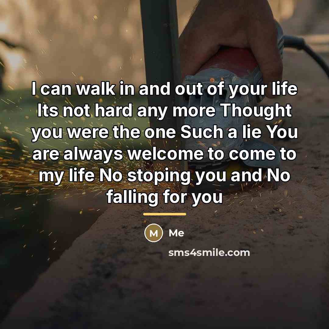 “I can walk in and out of your life Its…” quote by Me