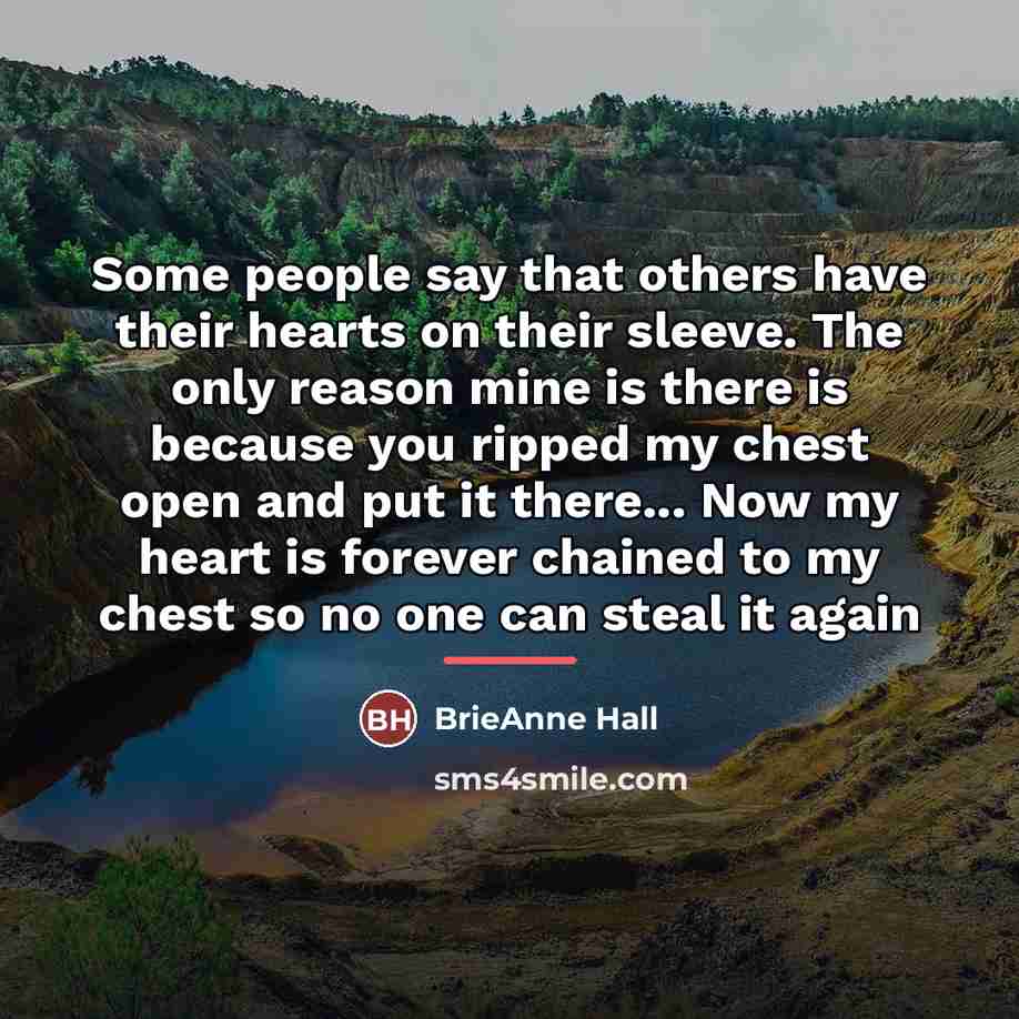 “Some people say that others have their hearts on their…” quote by BrieAnne Hall