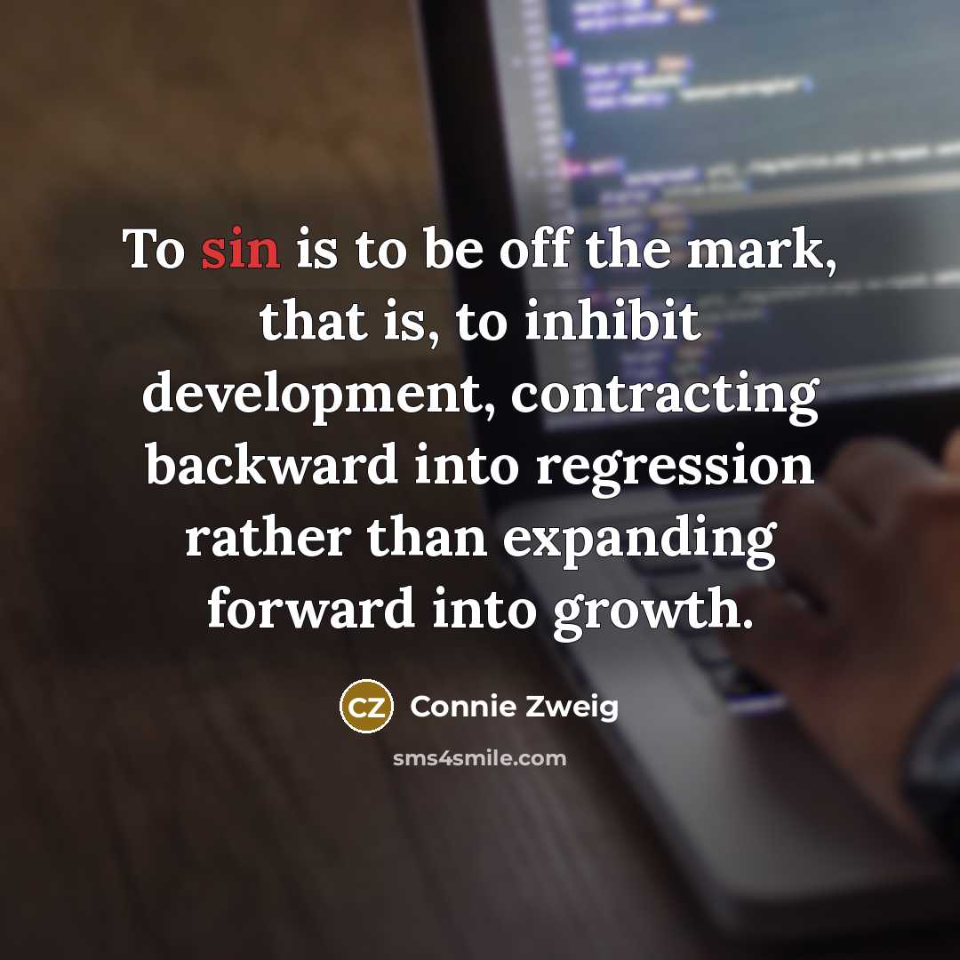 “To sin is to be off the mark, that is,…” quote by Connie Zweig