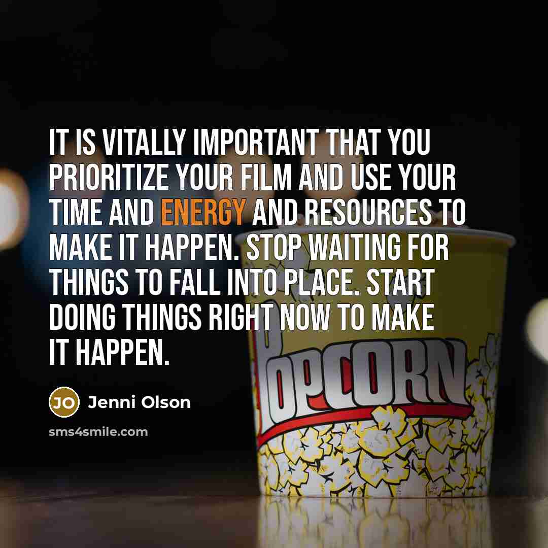 “It is vitally important that you prioritize your film and…” quote by Jenni Olson