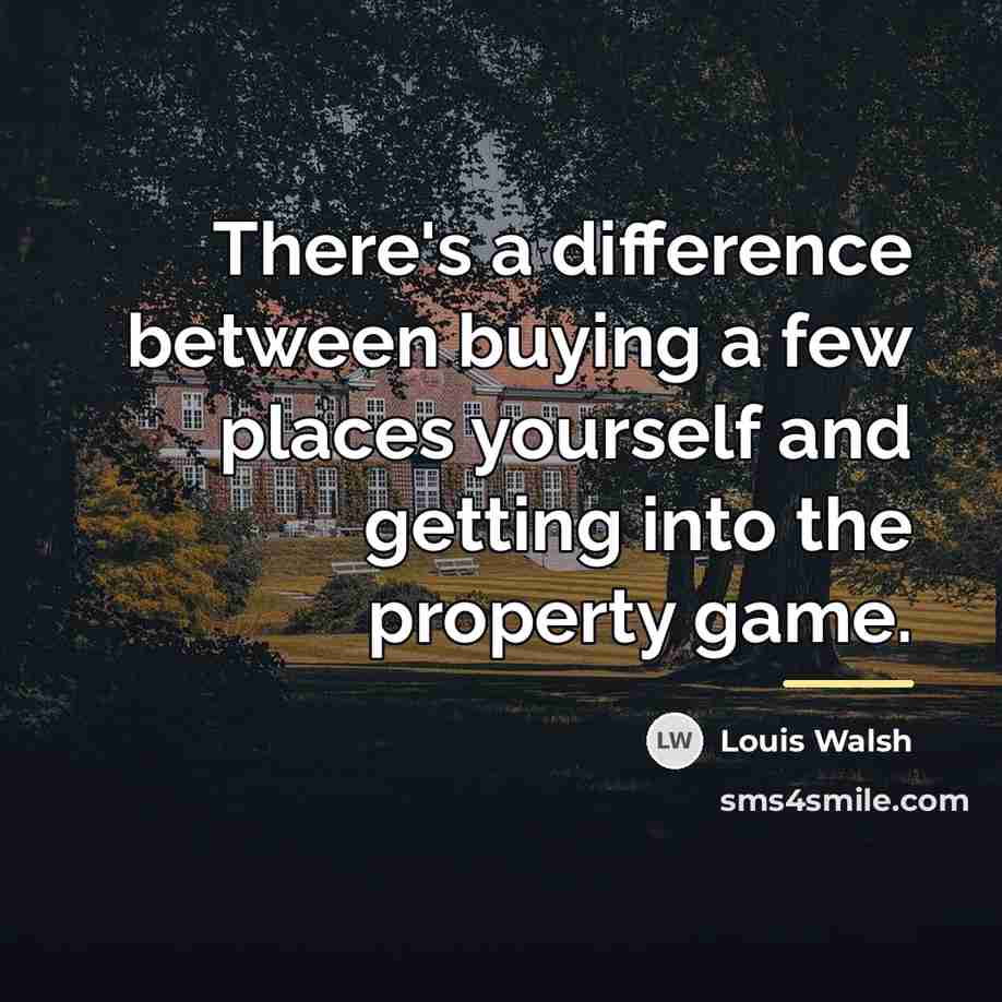 “There's a difference between buying a few places yourself and…” quote by Louis Walsh